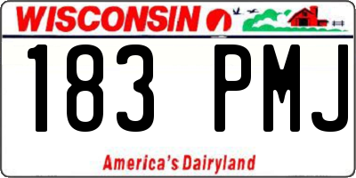 WI license plate 183PMJ