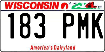 WI license plate 183PMK