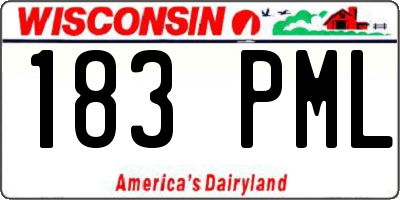 WI license plate 183PML