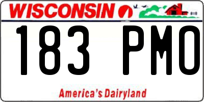 WI license plate 183PMO