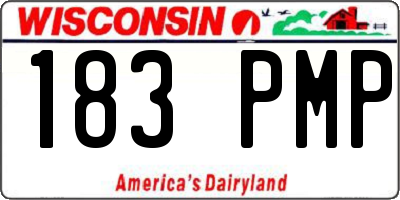 WI license plate 183PMP