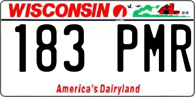 WI license plate 183PMR