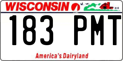 WI license plate 183PMT