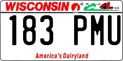 WI license plate 183PMU