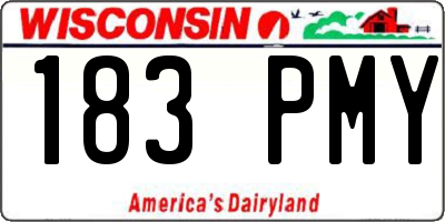 WI license plate 183PMY