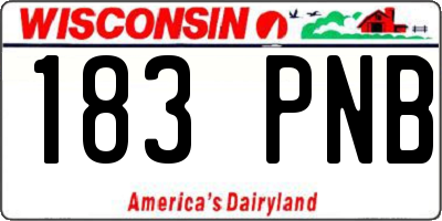 WI license plate 183PNB