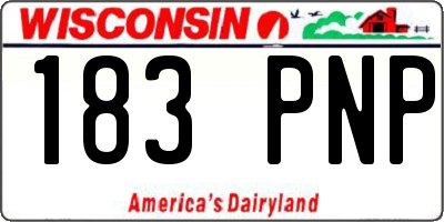 WI license plate 183PNP