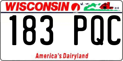 WI license plate 183PQC
