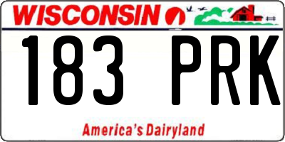 WI license plate 183PRK
