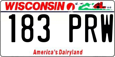WI license plate 183PRW