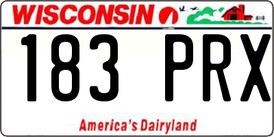 WI license plate 183PRX
