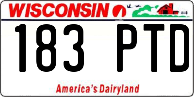 WI license plate 183PTD