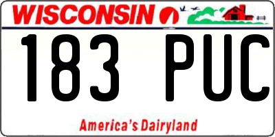WI license plate 183PUC