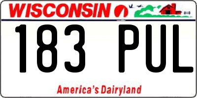 WI license plate 183PUL