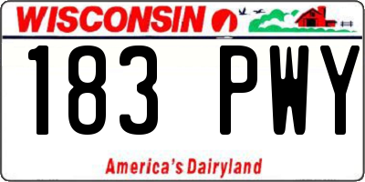 WI license plate 183PWY