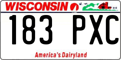 WI license plate 183PXC