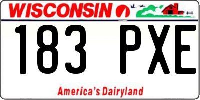 WI license plate 183PXE