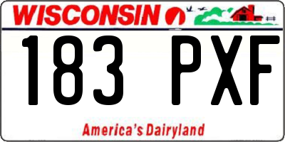 WI license plate 183PXF
