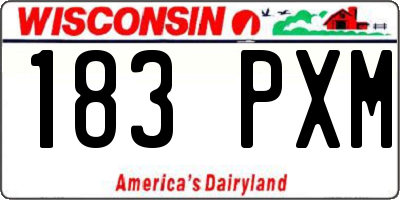 WI license plate 183PXM
