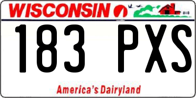 WI license plate 183PXS