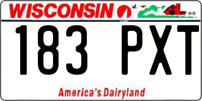 WI license plate 183PXT