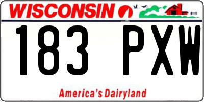 WI license plate 183PXW