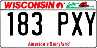 WI license plate 183PXY