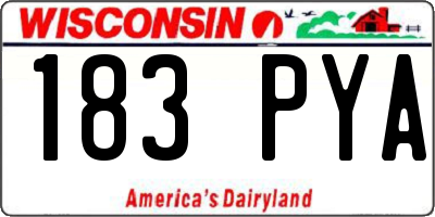 WI license plate 183PYA