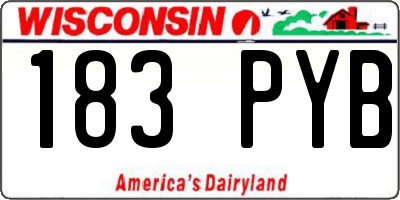 WI license plate 183PYB