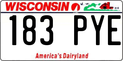 WI license plate 183PYE