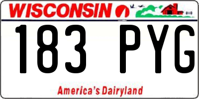 WI license plate 183PYG