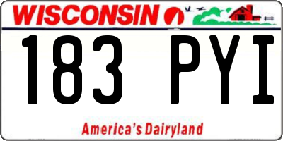 WI license plate 183PYI