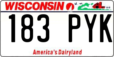 WI license plate 183PYK