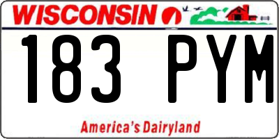 WI license plate 183PYM