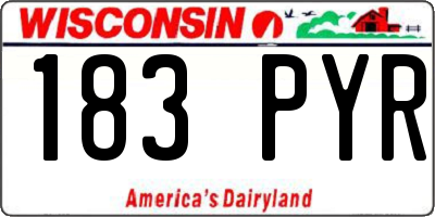 WI license plate 183PYR