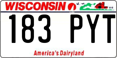 WI license plate 183PYT