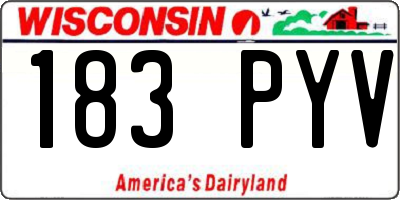 WI license plate 183PYV