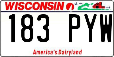 WI license plate 183PYW