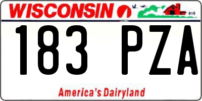 WI license plate 183PZA