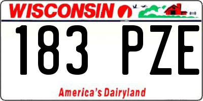 WI license plate 183PZE