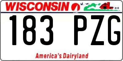WI license plate 183PZG