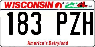 WI license plate 183PZH
