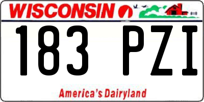 WI license plate 183PZI