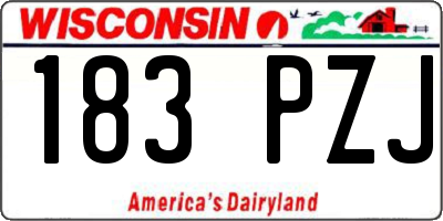 WI license plate 183PZJ