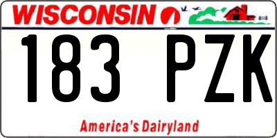 WI license plate 183PZK
