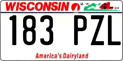 WI license plate 183PZL