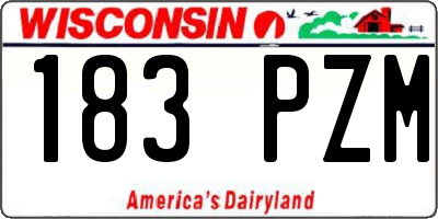 WI license plate 183PZM