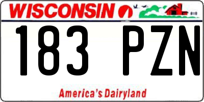 WI license plate 183PZN