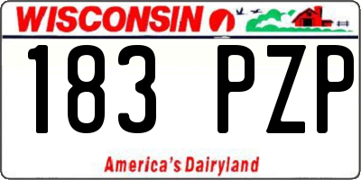 WI license plate 183PZP
