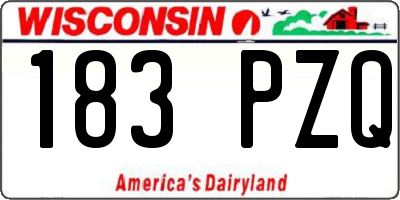 WI license plate 183PZQ